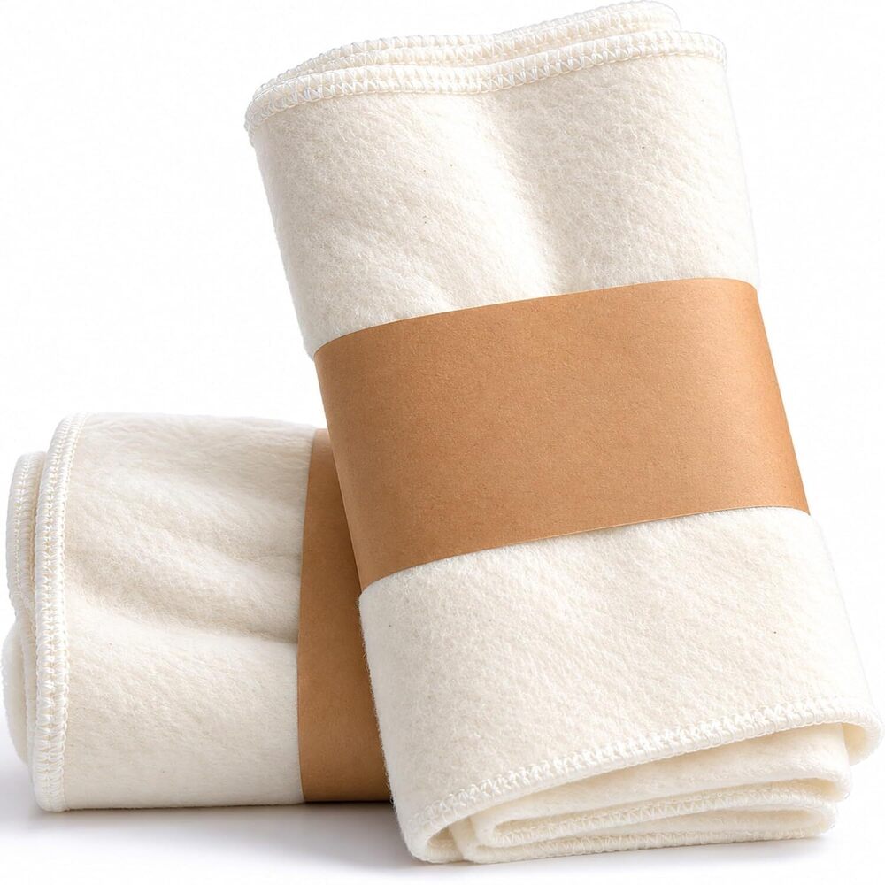 2 Pcs Organic Cotton Flannel for Castor Oil Pack Wrap, Reusable Castor Oil